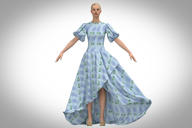 Lilac dress 3D Модель .c4d .max .obj .3ds .fbx .stl .blend 