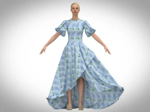Lila Kleid 3D Modell