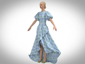 Lilac dress 3D Model
