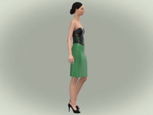Green and black dress 3D Модель