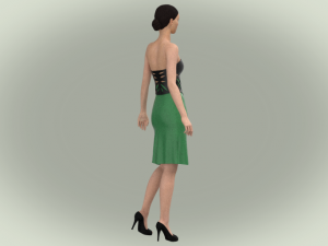 Green and black dress 3D Модель