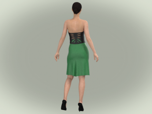 Green and black dress 3D Модель