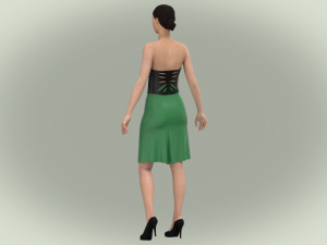 Green and black dress 3D Модель