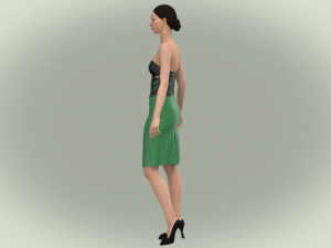 Green and black dress 3D Модель