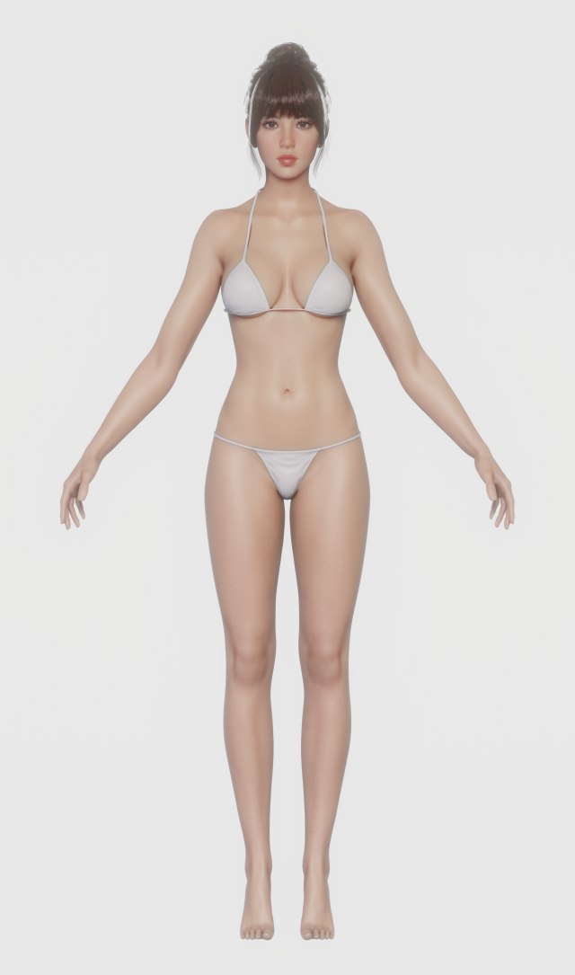 Realistic female model 3Dモデル .c4d .max .obj .3ds .fbx .stl .blend 