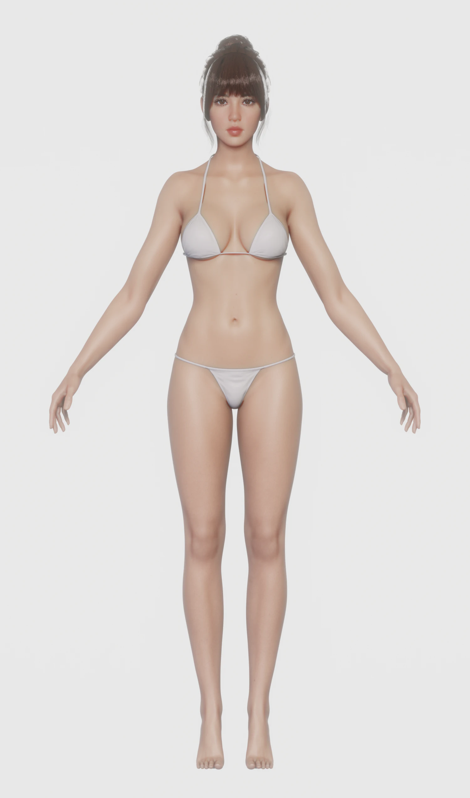 Realistic female model 3D Model .c4d .max .obj .3ds .fbx .stl .blend