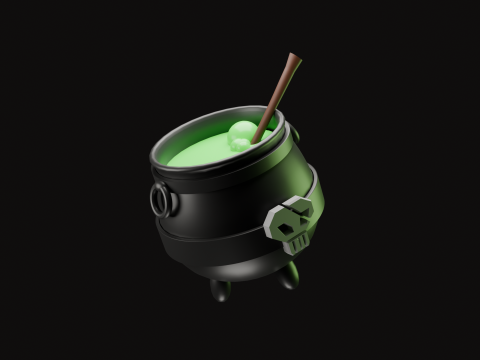 Gameready witch cauldron 3D-Modell