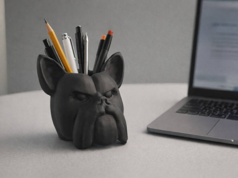 Pencil holder bulldog 3D Print 3D Print Model