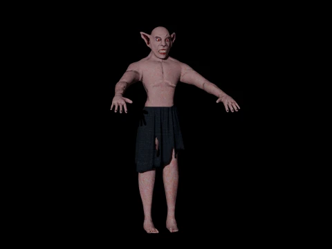Realistic Older Vampire Character Static 3D Model