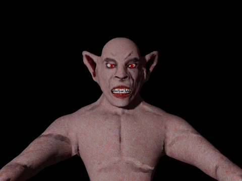 Realistic Older Vampire Character Static 3D Model