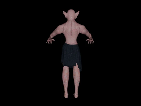 Realistic Older Vampire Character Static 3D Model