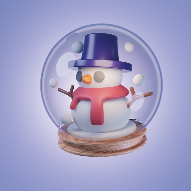 Snowman in globe3D 3D Модель .c4d .max .obj .3ds .fbx .stl .blend 