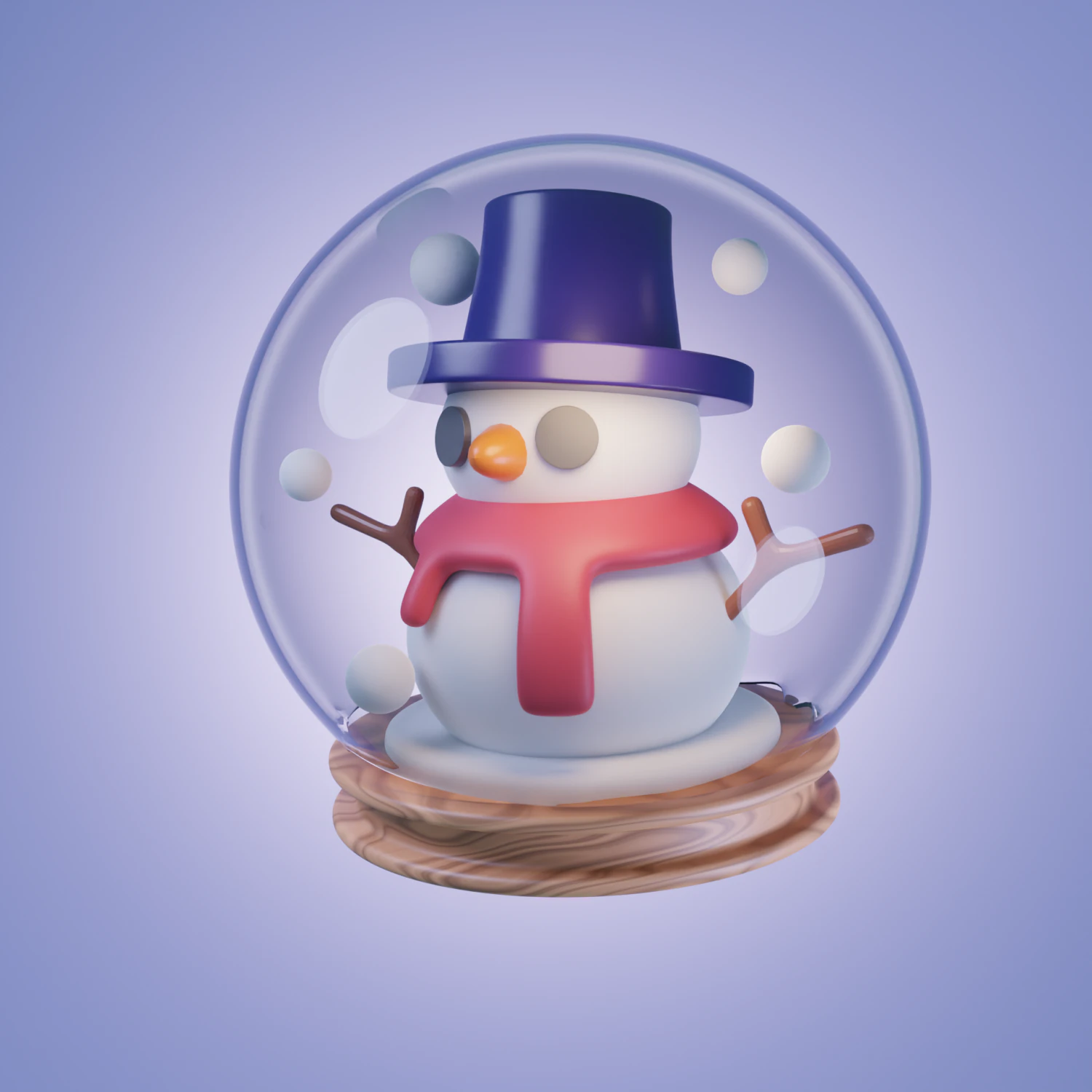 Snowman in globe3D 3D Model .c4d .max .obj .3ds .fbx .stl .blend 