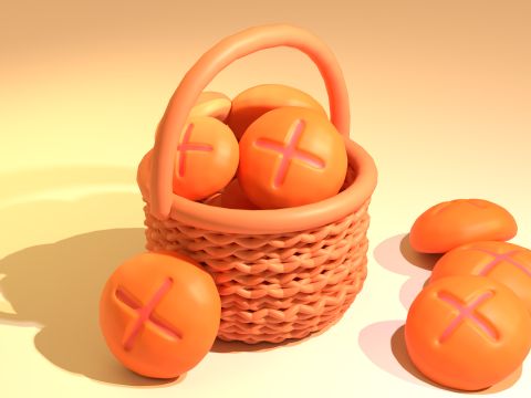 Basket of Breads3D 3D Model