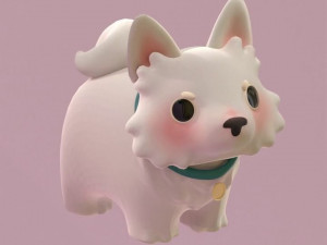 Animated Cartoon Dogs Set Low-poly Modello 3D
