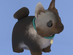 Animated Cartoon Dogs Set Low-poly Modello 3D