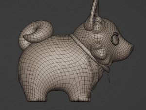 Animated Cartoon Dogs Set Low-poly Modello 3D