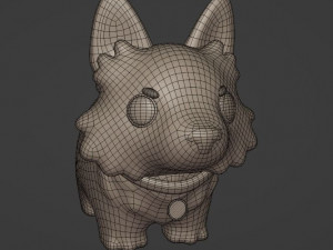 Animated Cartoon Dogs Set Low-poly Modello 3D