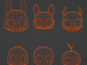LowPoly Cartoony Skulls Modèle 3D