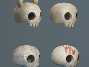 LowPoly Cartoony Skulls Modèle 3D