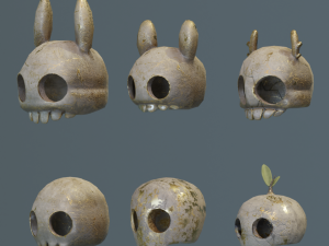 LowPoly Cartoony Skulls Modèle 3D