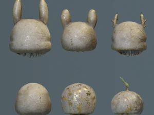 LowPoly Cartoony Skulls 3D Model