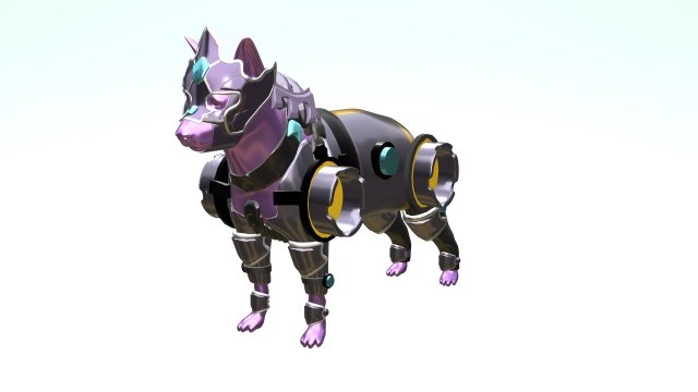 Sci-fi Dog Armor 3D Model .c4d .max .obj .3ds .fbx .stl .blend 