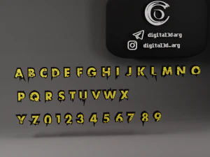 GRATIS VUURLETTERTYPE 3D printmodel