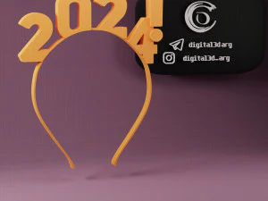 BANDA DE CABE&Ccedil;A ANO NOVO 2024 Modelo de Impressão 3D