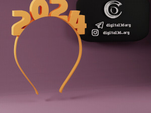 HEADBAND NEW YEAR 2024 3D Druckmodell