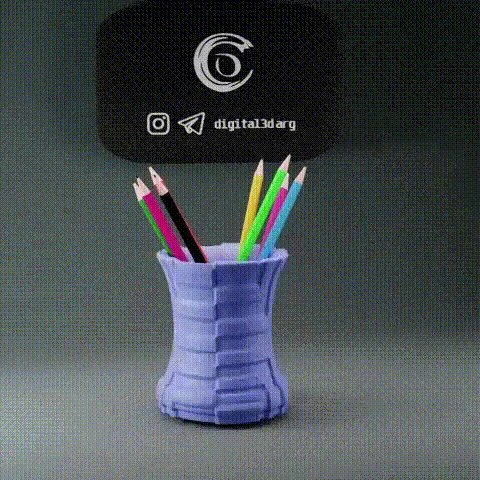 PENCIL HOLDER WITH PATTERNS X20 3D Print Model .c4d .max .obj .3ds .fbx .stl .blend 