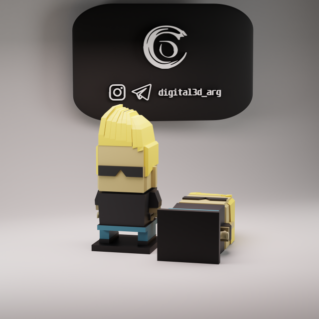 JOHNNY BRAVO BRICKHEADZ Modelo de impresión 3D .c4d .max .obj .3ds .fbx .stl .blend 