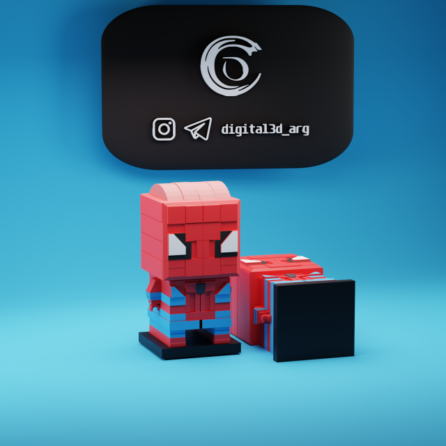 SPIDERMAN BRICKHEADZ 3Dプリントモデル .c4d .max .obj .3ds .fbx .stl .blend 