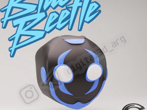 DESENHO ANIMADO DE CABE&Ccedil;A DE BESOURO AZUL Modelo de Impressão 3D