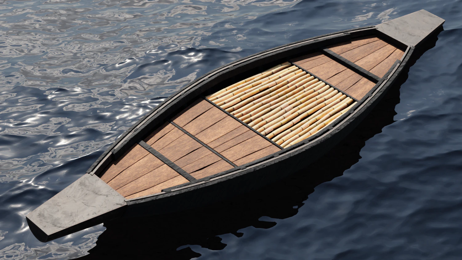 Bangladeshi boat 3D Model .c4d .max .obj .3ds .fbx .stl .blend 