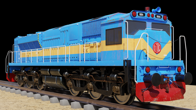 Bangladesh train locomotive 3D Model .c4d .max .obj .3ds .fbx .stl .blend 