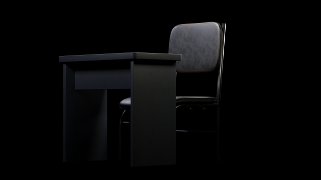 Student chair with desk 3D Modell .c4d .max .obj .3ds .fbx .stl .blend 