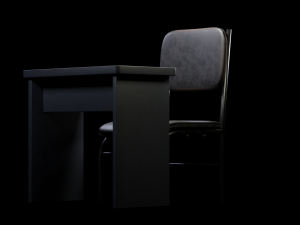 Student chair with desk Modelo 3D