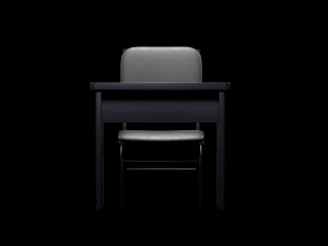 Student chair with desk 3D Model