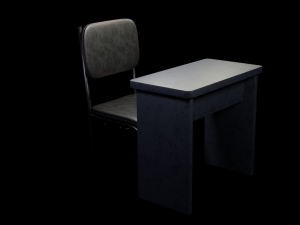 Student chair with desk 3D Modell