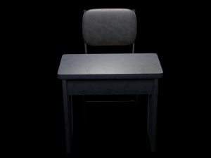 Student chair with desk 3D Modell