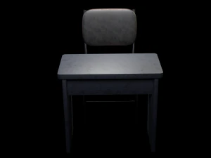 Student chair with desk 3D Model