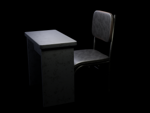 Student chair with desk 3D Modell