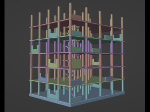 Under construction Building Low poly 3D Модель