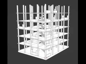 Under construction Building Low poly 3D Модель