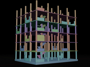 Under construction Building Low poly 3D Модель