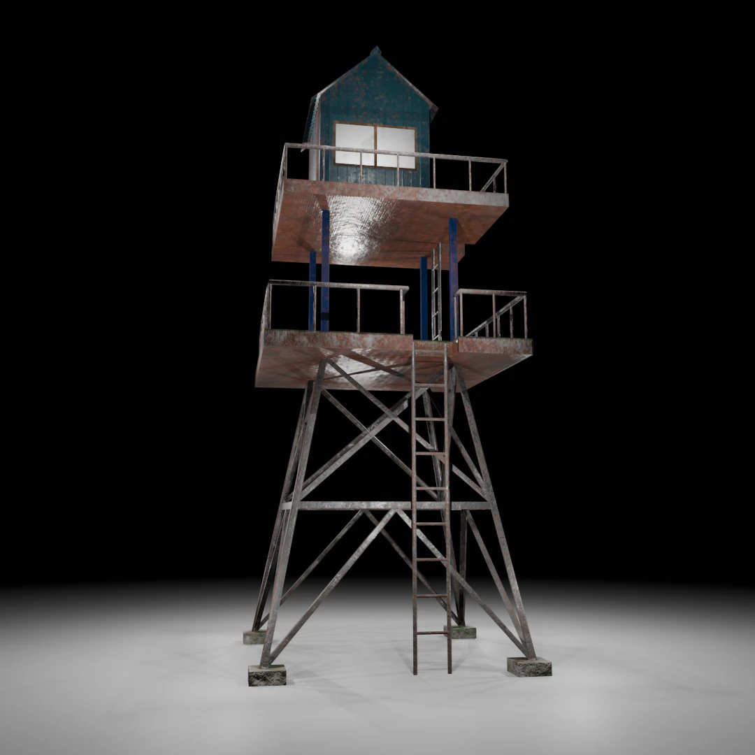 Watch tower 3D Model .c4d .max .obj .3ds .fbx .stl .blend 
