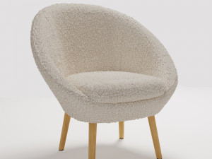 Armchair-ball made of boucle fabric Jimi Model 3D