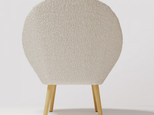 Armchair-ball made of boucle fabric Jimi 3D 모델