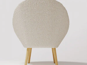 Armchair-ball made of boucle fabric Jimi 3D Model